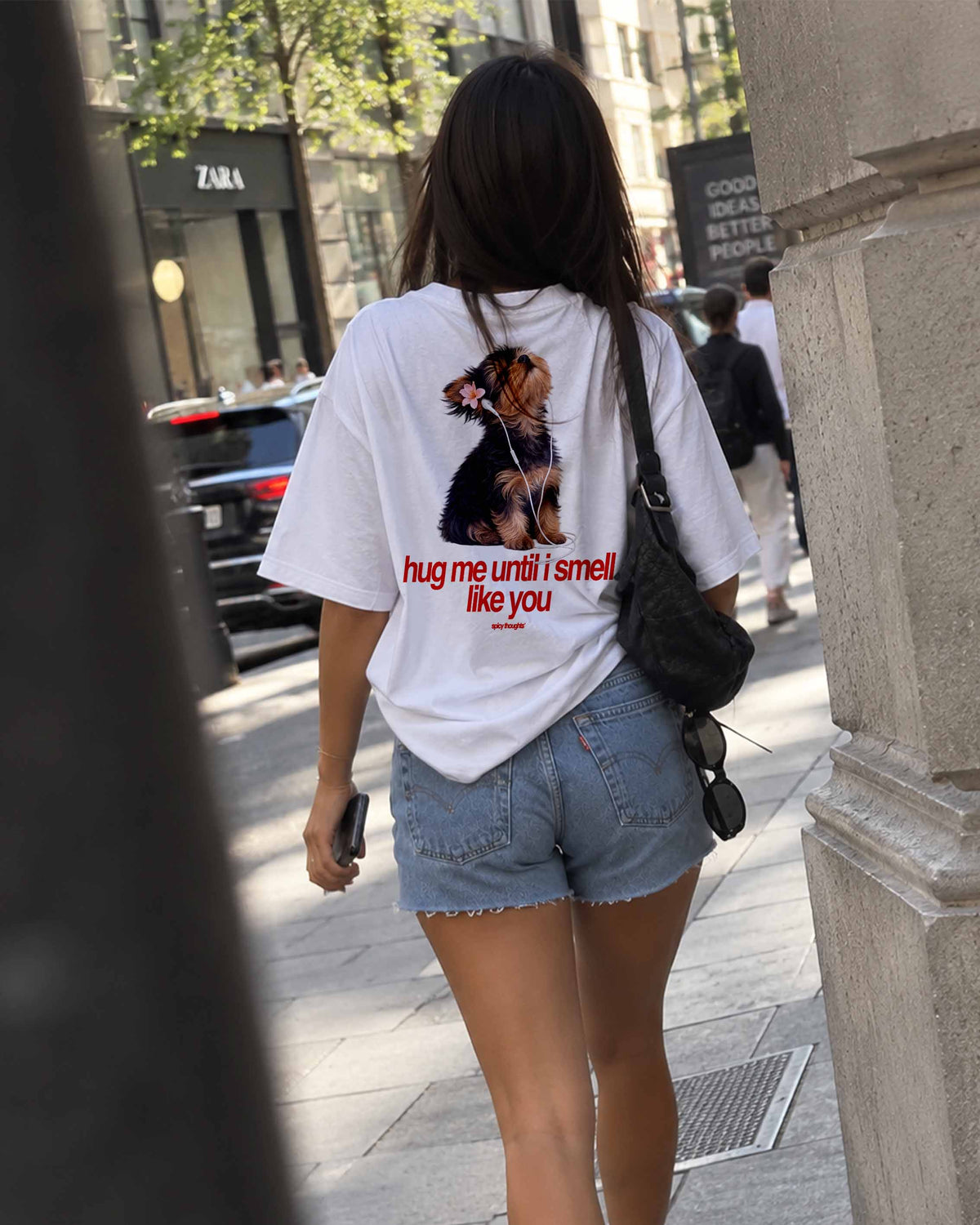 Heavy Oversized Tee - Hug me until I smell like you. (Dog)