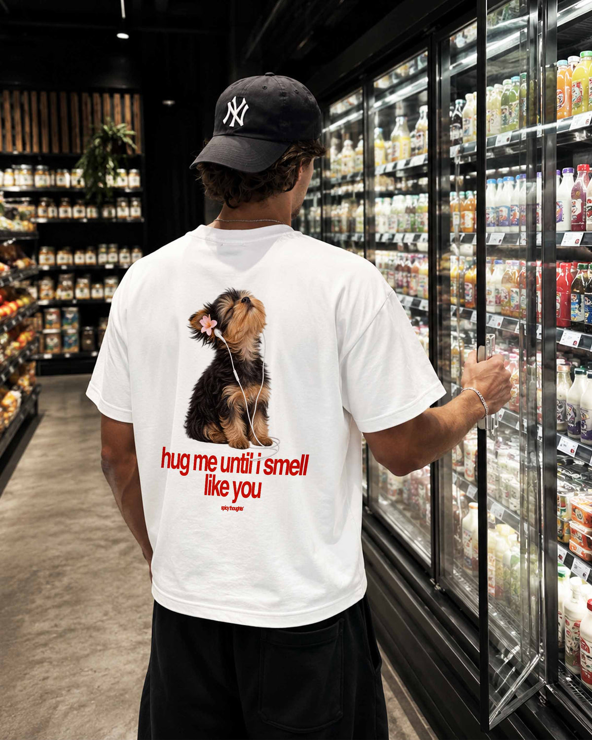 Heavy Oversized Tee - Hug me until I smell like you. (Dog)