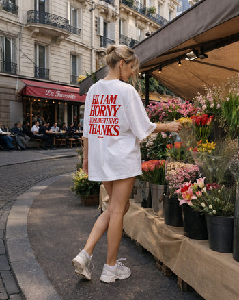 Heavy Oversized Tee - Hi, I Am Horny