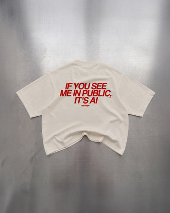 Heavy Oversized Tee - If you see me in public it's AI
