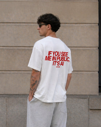 Heavy Oversized Tee - If you see me in public it's AI