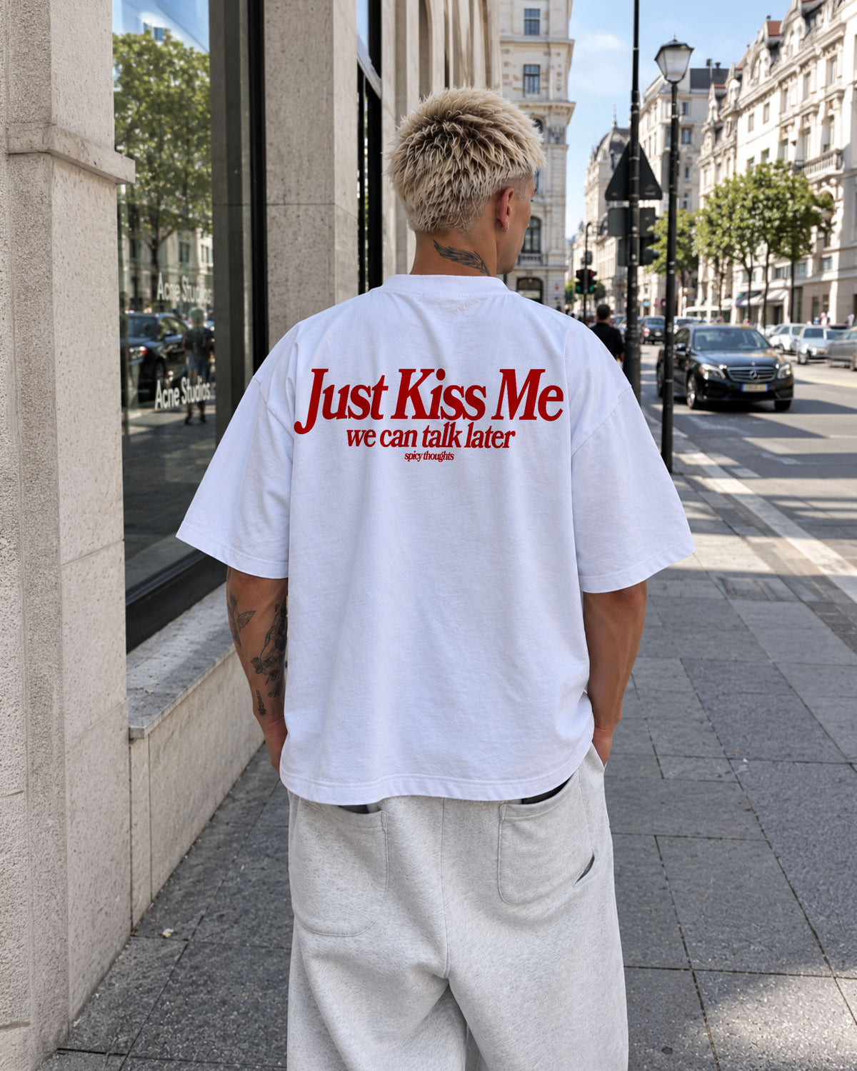 Heavy Oversized Tee - Just Kiss Me