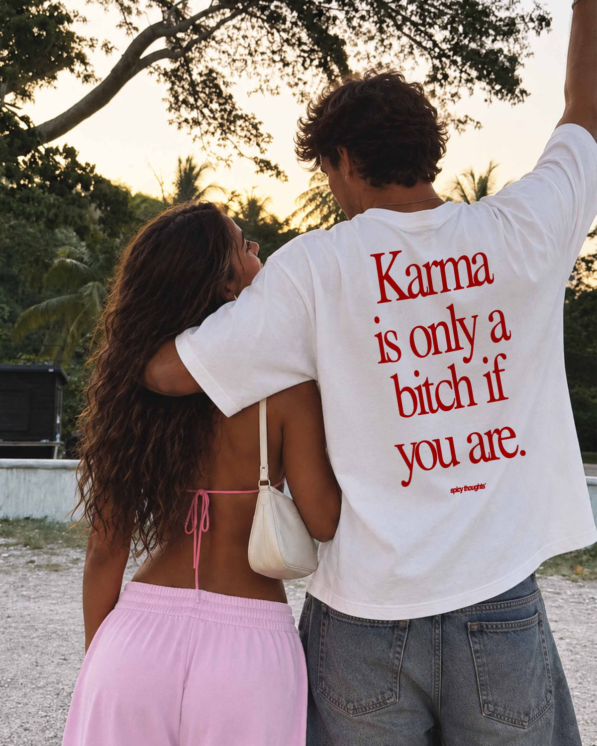 Heavy Oversized Tee - Karma Is Only a Bitch If You Are