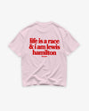 Heavy Oversized Tee - Life is a race and i am lewis hamilton