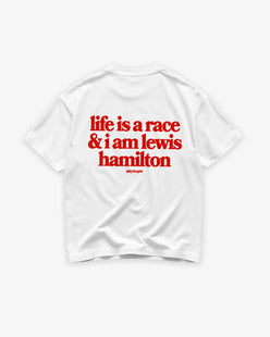 Heavy Oversized Tee - Life is a race and i am lewis hamilton