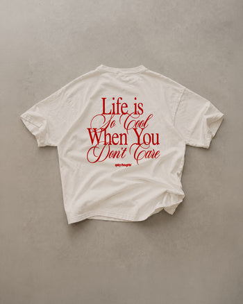 Heavy Oversized Tee - Life is so cool when you don't care