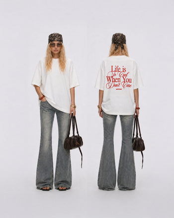 Heavy Oversized Tee - Life is so cool when you don't care