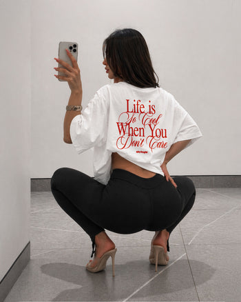 Heavy Oversized Tee - Life is so cool when you don't care