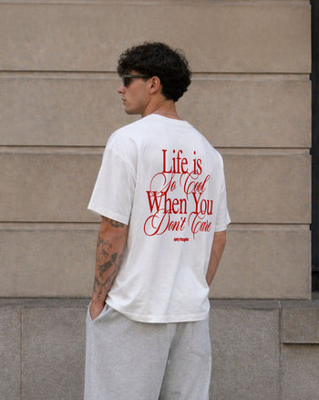 Heavy Oversized Tee - Life is so cool when you don't care