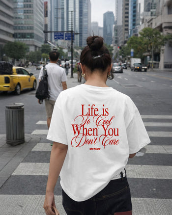 Heavy Oversized Tee - Life is so cool when you don't care