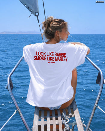 Heavy Oversized Tee - Look Like Barbie, Smoke Like Marley