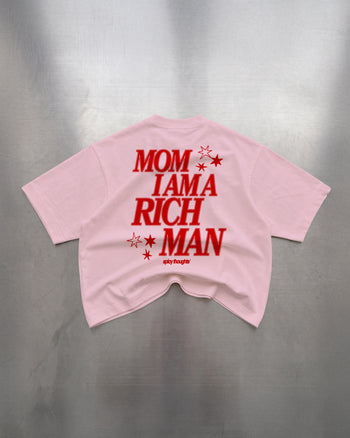 Heavy Oversized Tee - Mom, I Am A Rich Man