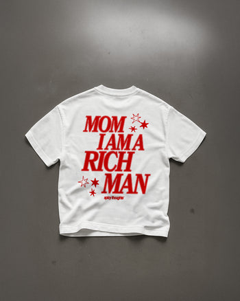 Heavy Oversized Tee - Mom, I Am A Rich Man
