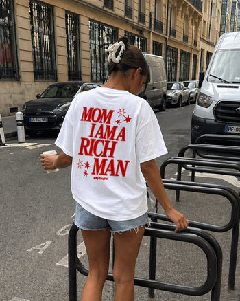 Heavy Oversized Tee - Mom, I Am A Rich Man