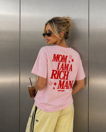 Heavy Oversized Tee - Mom, I Am A Rich Man