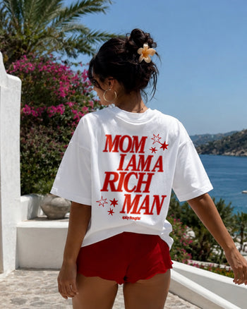 Heavy Oversized Tee - Mom, I Am A Rich Man