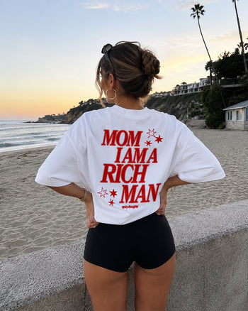 Heavy Oversized Tee - Mom, I Am A Rich Man
