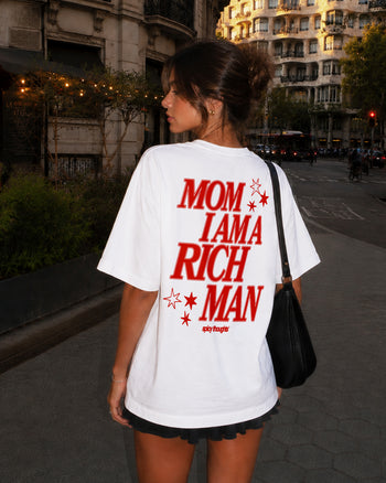 Heavy Oversized Tee - Mom, I Am A Rich Man