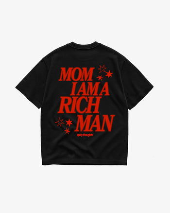 Heavy Oversized Tee - Mom, I Am A Rich Man