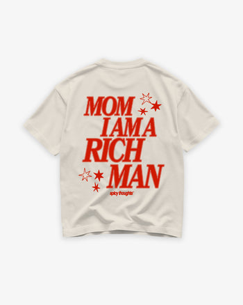 Heavy Oversized Tee - Mom, I Am A Rich Man