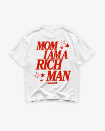 Heavy Oversized Tee - Mom, I Am A Rich Man