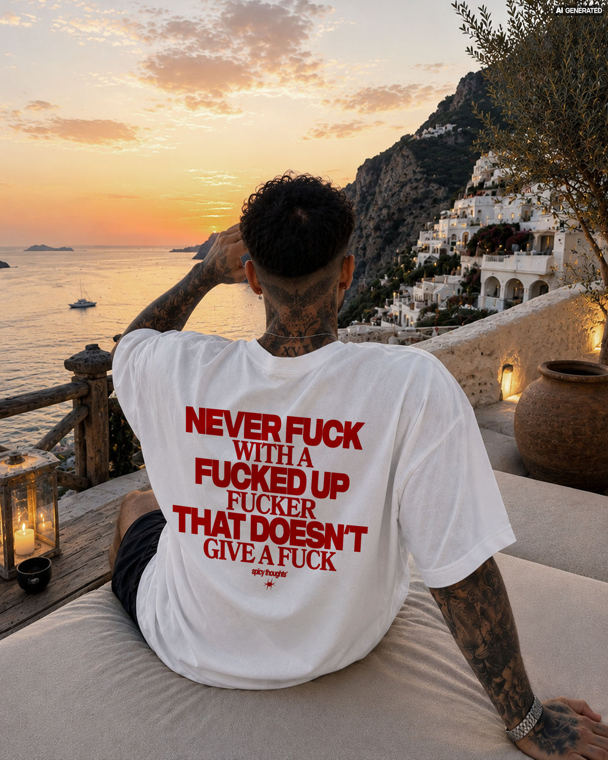 Heavy Oversized Tee - Never Fuck With A Fucked Up Fucker
