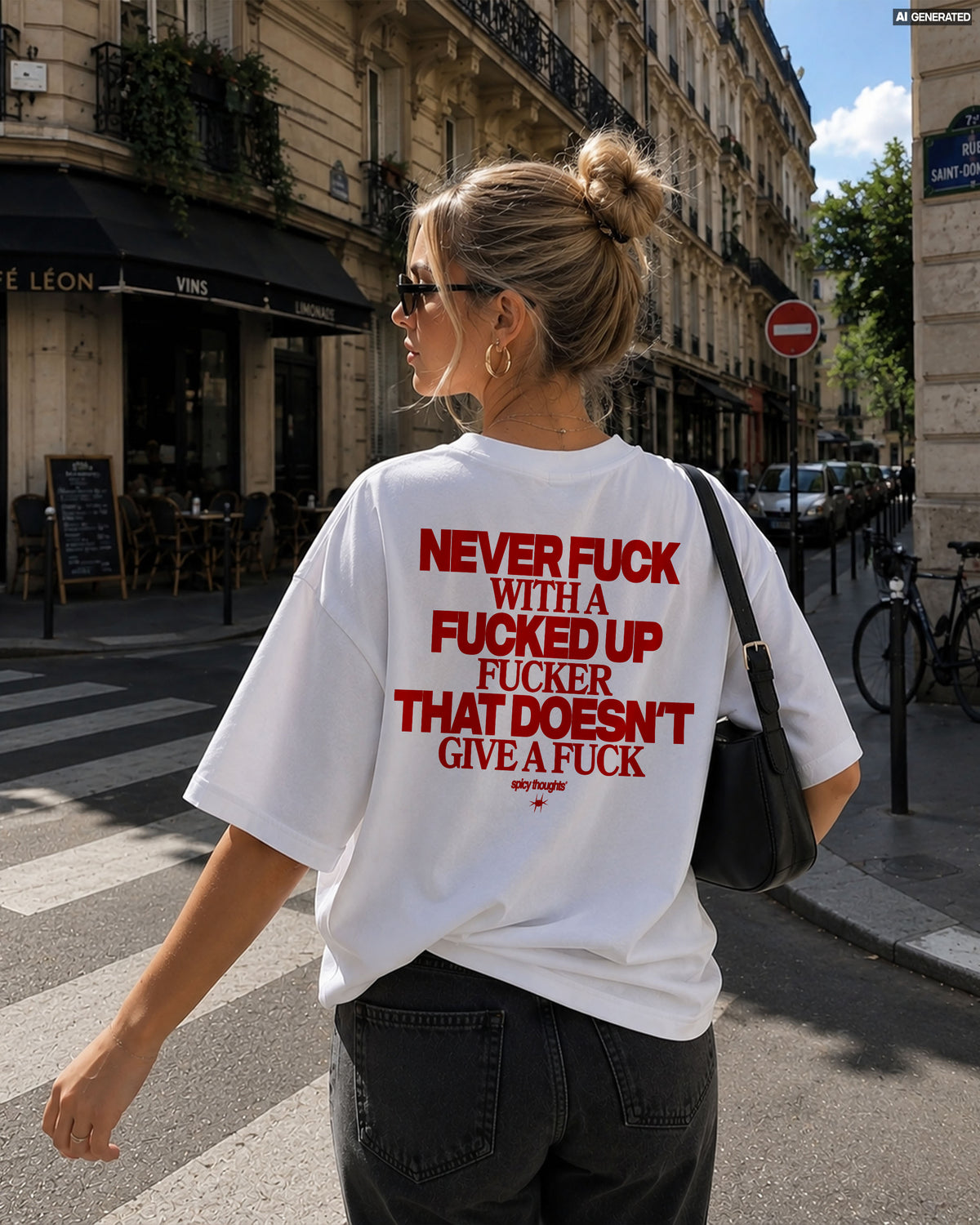 Heavy Oversized Tee - Never Fuck With A Fucked Up Fucker