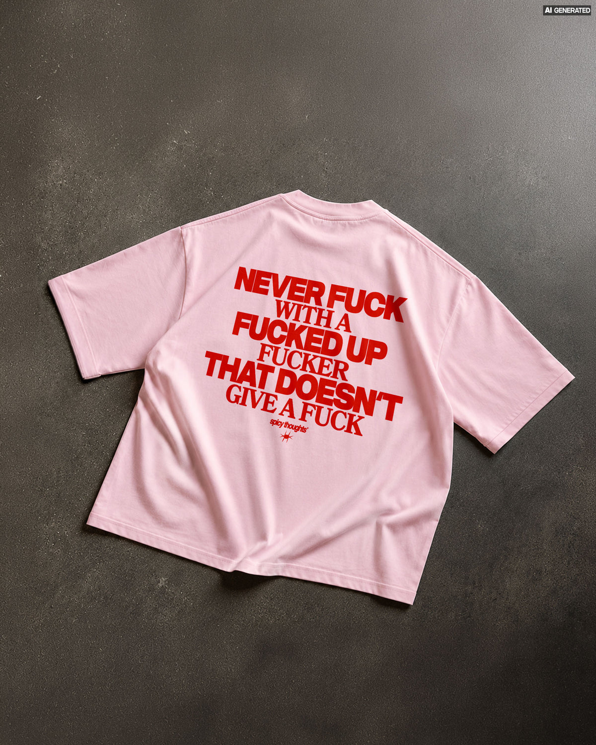 Heavy Oversized Tee - Never Fuck With A Fucked Up Fucker
