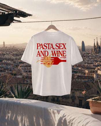Heavy Oversized Tee - Pasta Sex and Wine