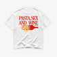Heavy Oversized Tee - Pasta Sex and Wine