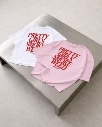 Heavy Oversized Tee - Pretty Girls Smoke Weed