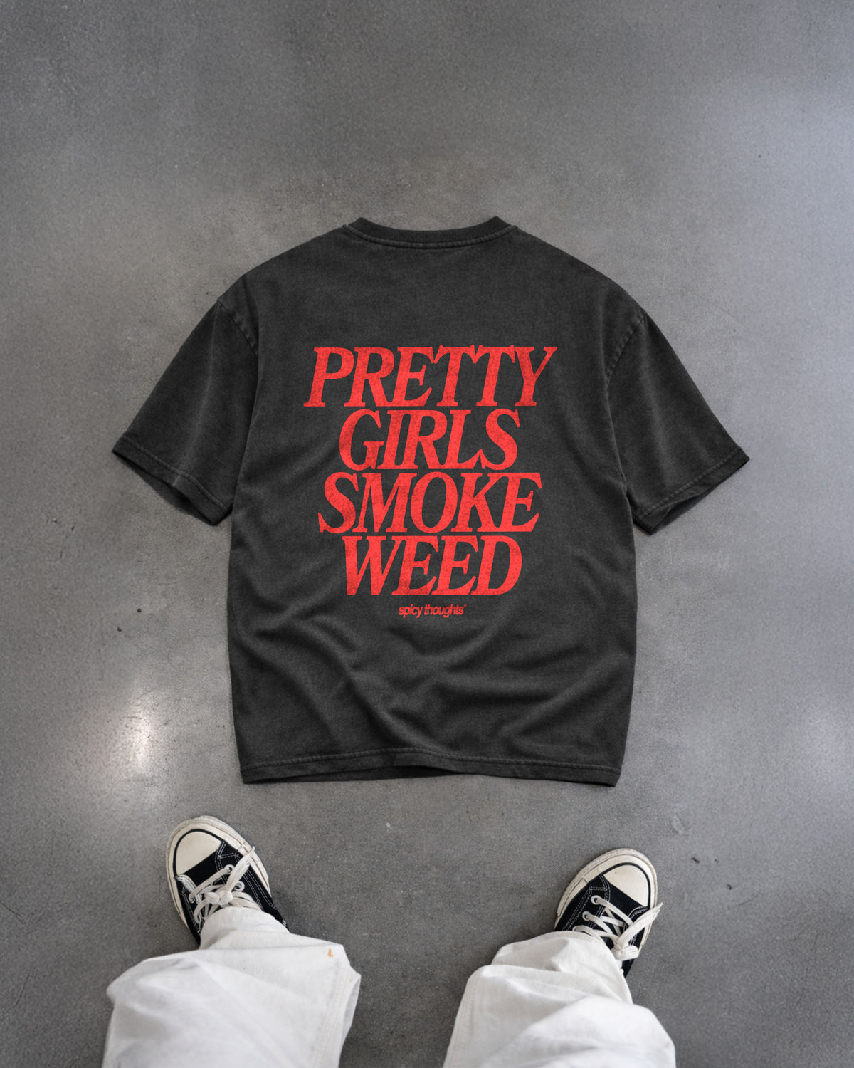 Heavy Oversized Tee - Pretty Girls Smoke Weed