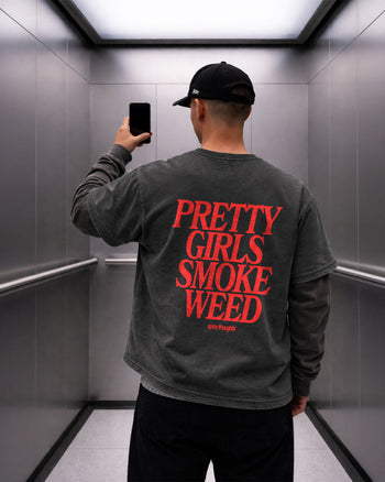 Heavy Oversized Tee - Pretty Girls Smoke Weed