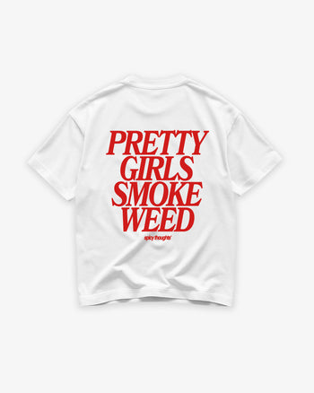 Heavy Oversized Tee - Pretty Girls Smoke Weed