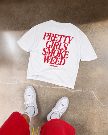 Heavy Oversized Tee - Pretty Girls Smoke Weed