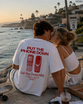 Heavy Oversized Tee - Put the Phone Down