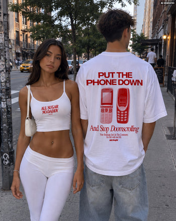 Heavy Oversized Tee - Put the Phone Down