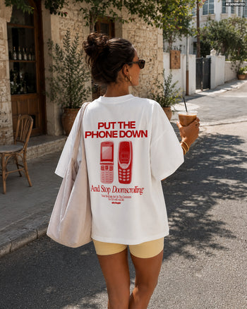 Heavy Oversized Tee - Put the Phone Down
