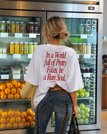 Heavy Oversized Tee - In a World Full of Pretty Faces, Be a Rare Soul