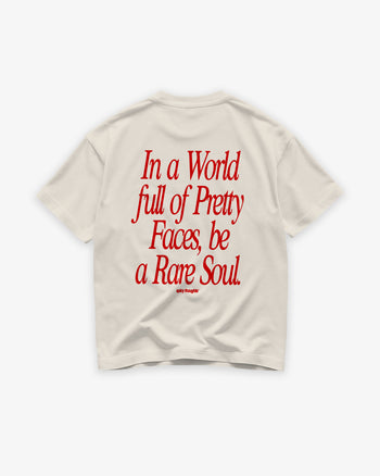 Heavy Oversized Tee - In a World Full of Pretty Faces, Be a Rare Soul