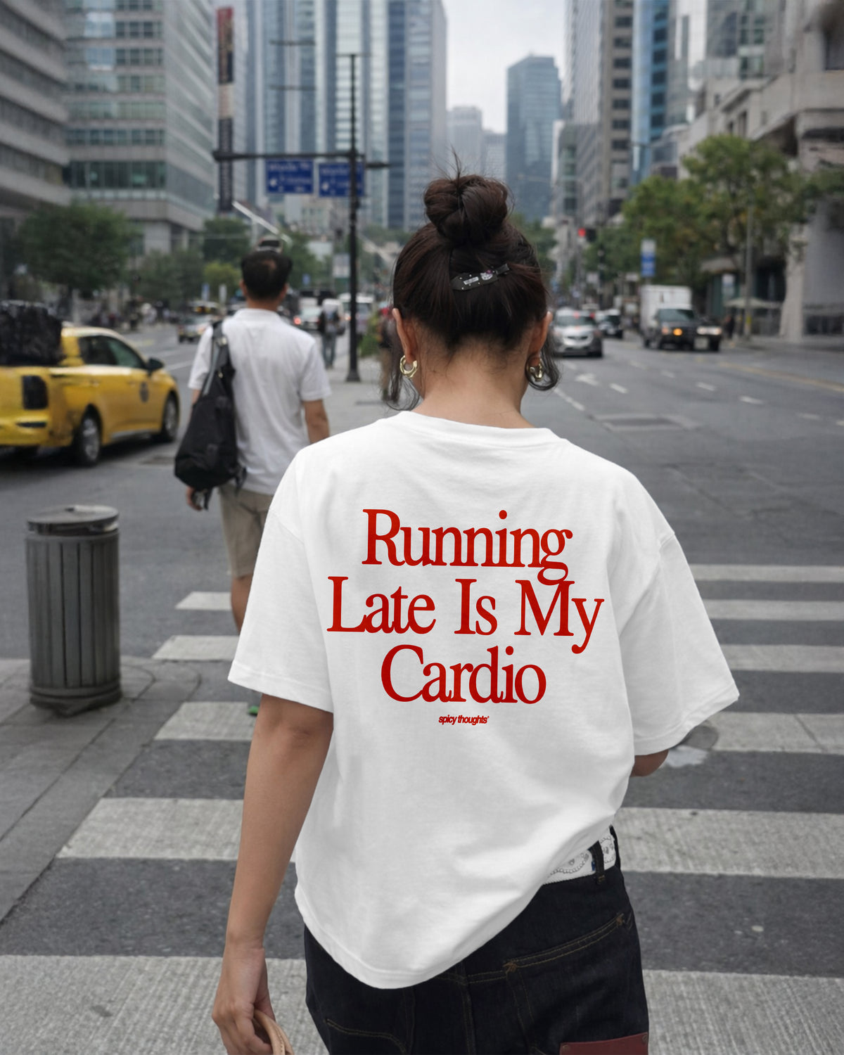 Heavy Oversized Tee - Running Late Is My Cardio