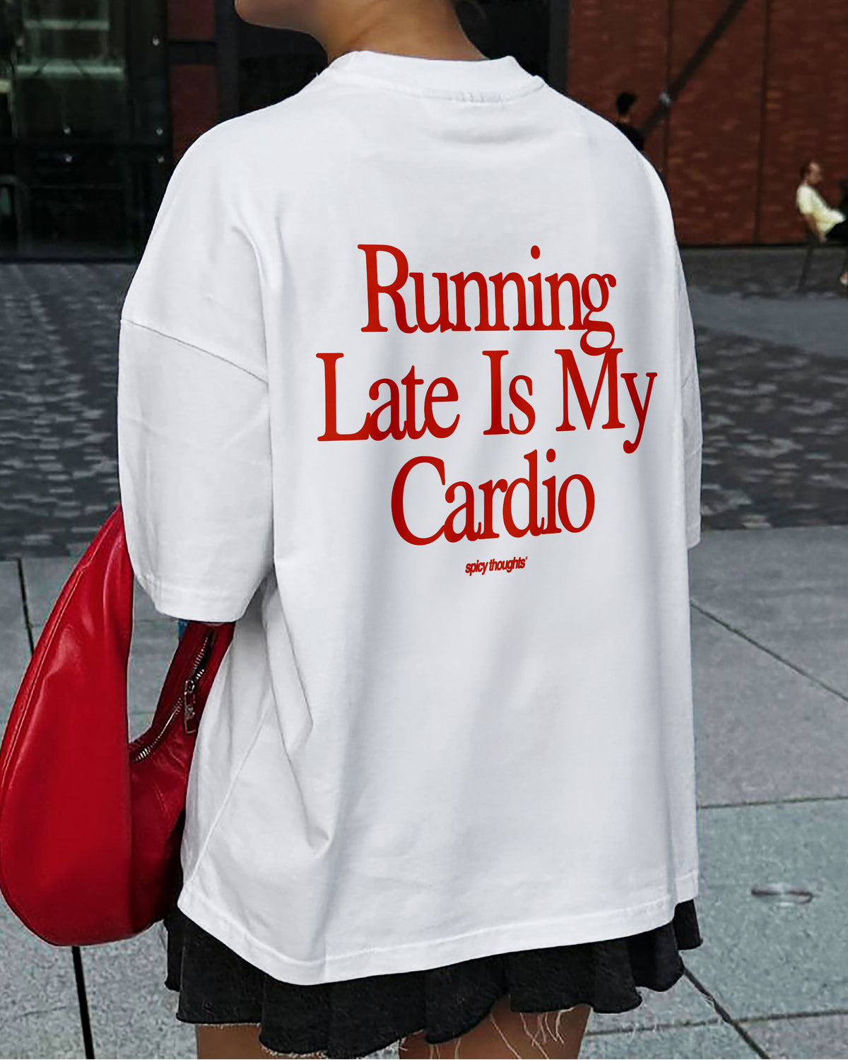 Heavy Oversized Tee - Running Late Is My Cardio
