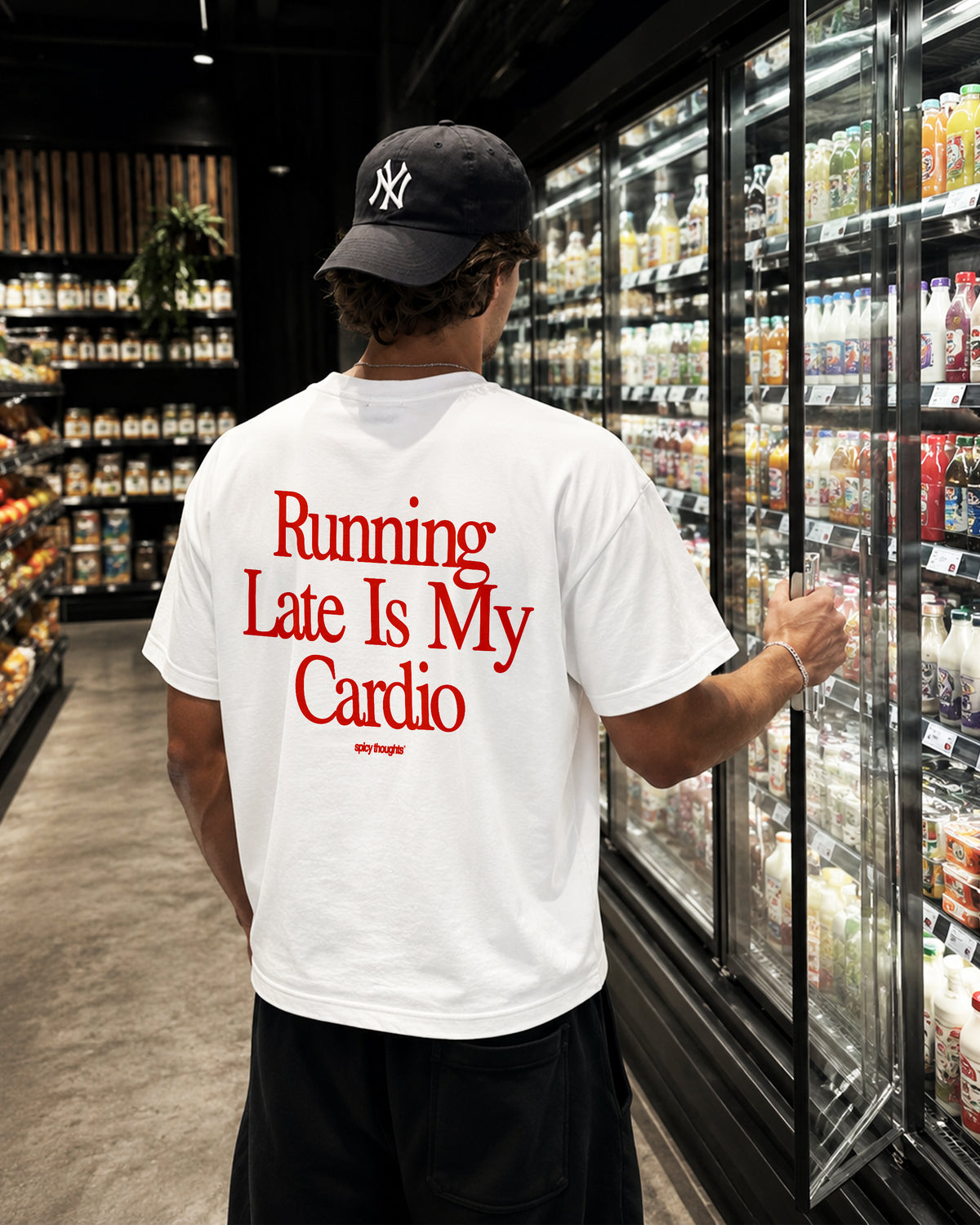 Heavy Oversized Tee - Running Late Is My Cardio