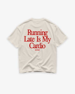 Heavy Oversized Tee - Running Late Is My Cardio