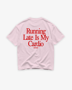 Heavy Oversized Tee - Running Late Is My Cardio