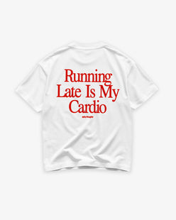 Heavy Oversized Tee - Running Late Is My Cardio