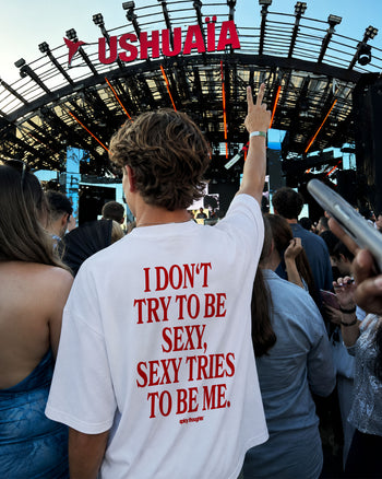 Heavy Oversized Tee - I Don't Try To Be Sexy, Sexy Tries To Be Me