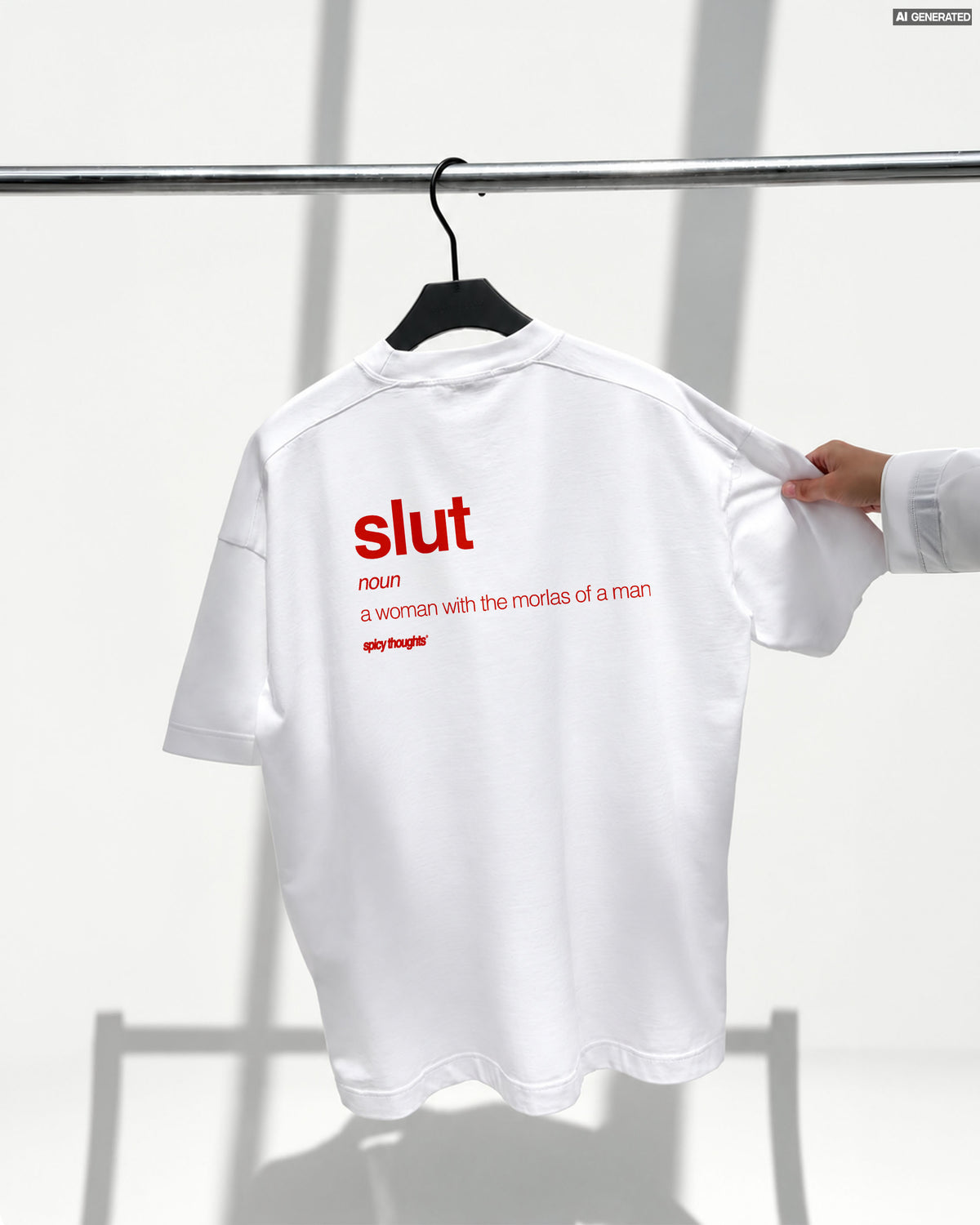 Heavy Oversized Tee - Slut: a woman with the morals of a man.