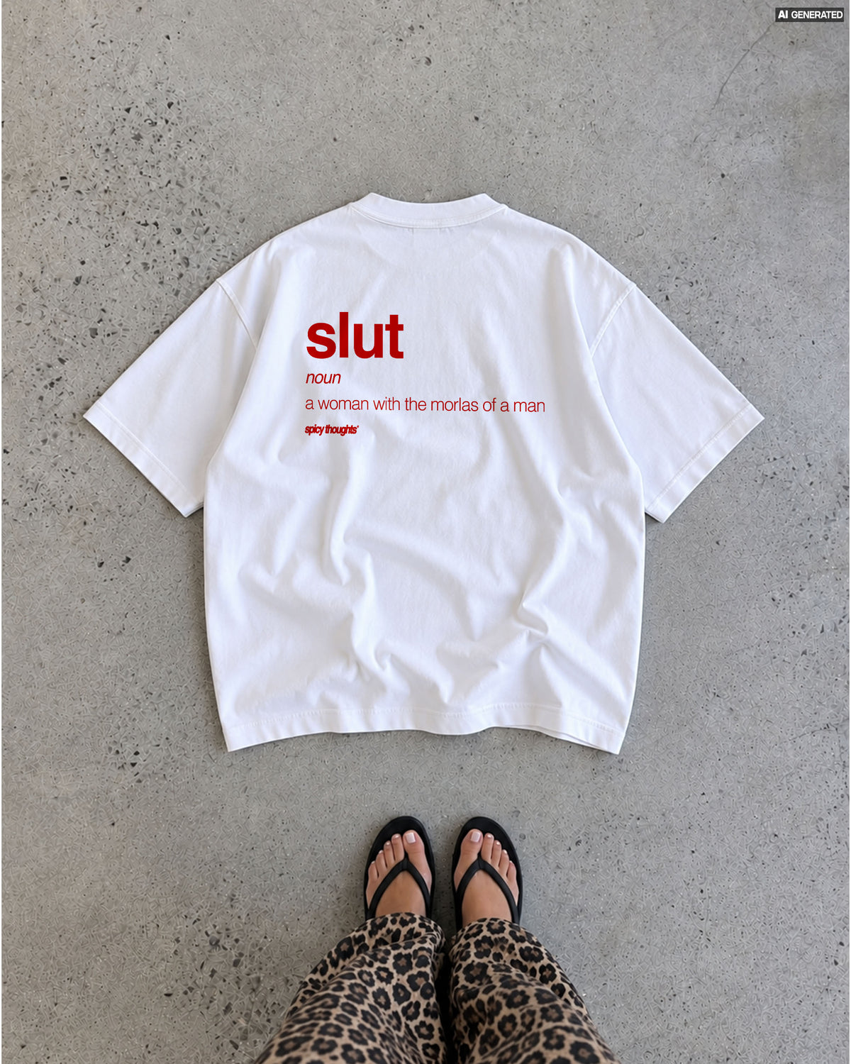 Heavy Oversized Tee - Slut: a woman with the morals of a man.
