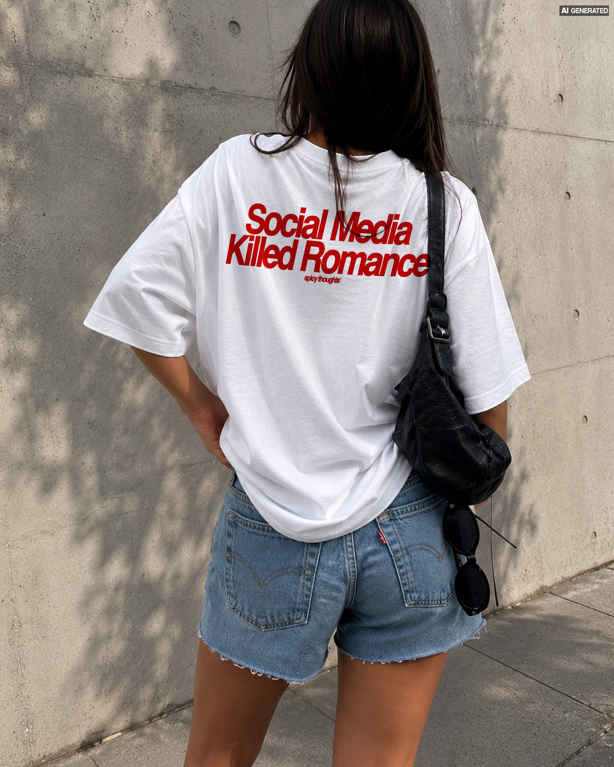 Heavy Oversized Tee - Social Media Killed Romance